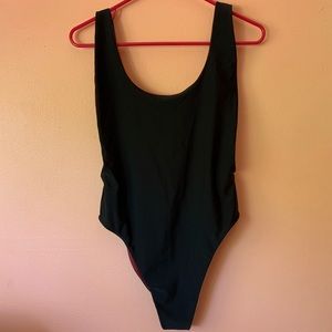 Aerie Large Swimsuit Reversible Black/Red New